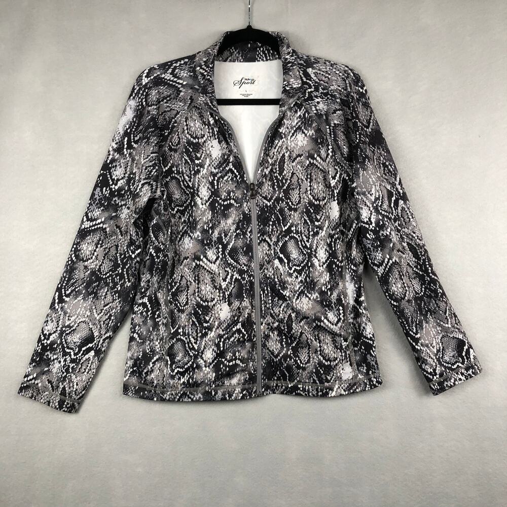 Style & Co. Sport Snakeskin Print Jacket Women's Large Long Sleeve
